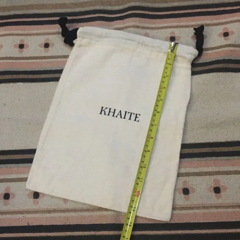 Khaite Off White cream soft fabric Black ribbon drawstring 10” x 13” dustbag